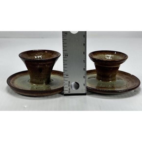 VINTAGE MERRITT ISLAND STUDIO ART POTTERY CANDLESTICK CANDLE HOLDERS HANDMADE - Picture 12 of 12